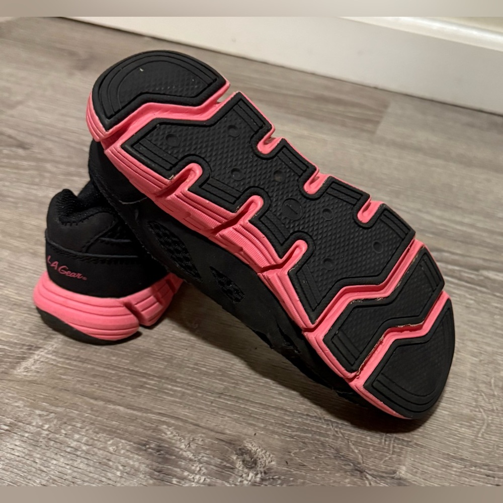 L.A. Gear Girls Running Shoes Black Pink Sneakers Size 1 | Athletic Trainers - Picture 6 of 10